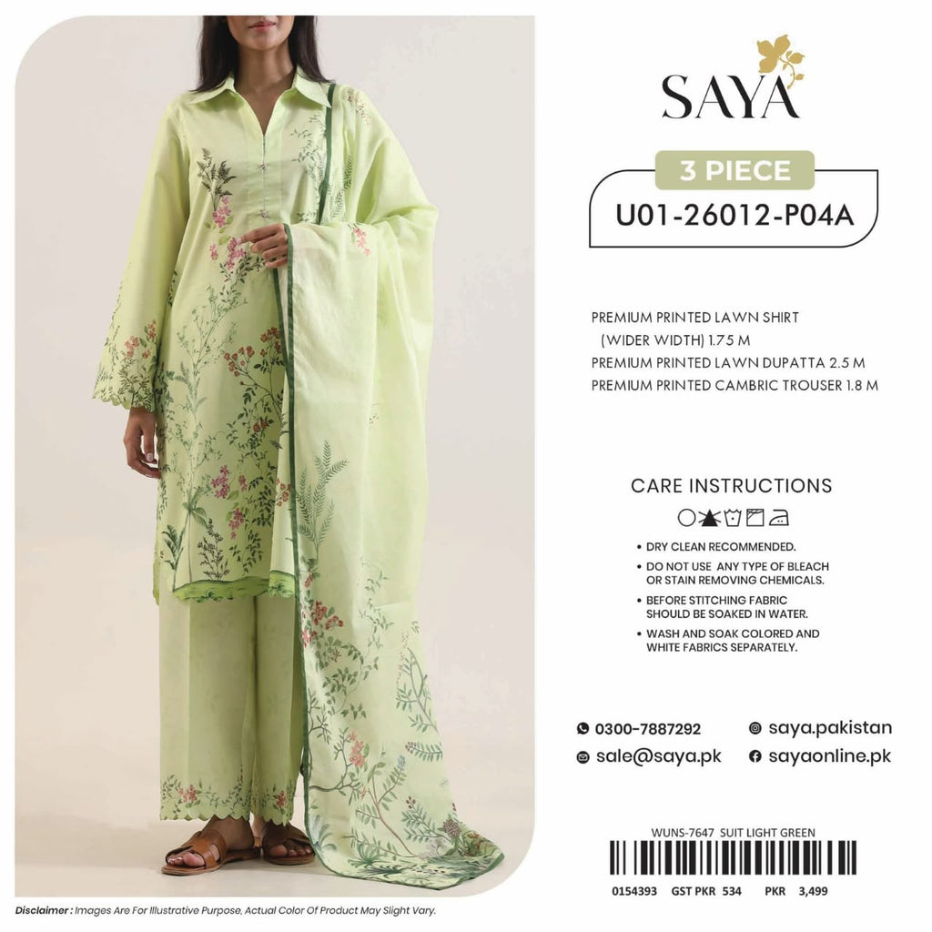 Saya-Phool Kari printed lawn