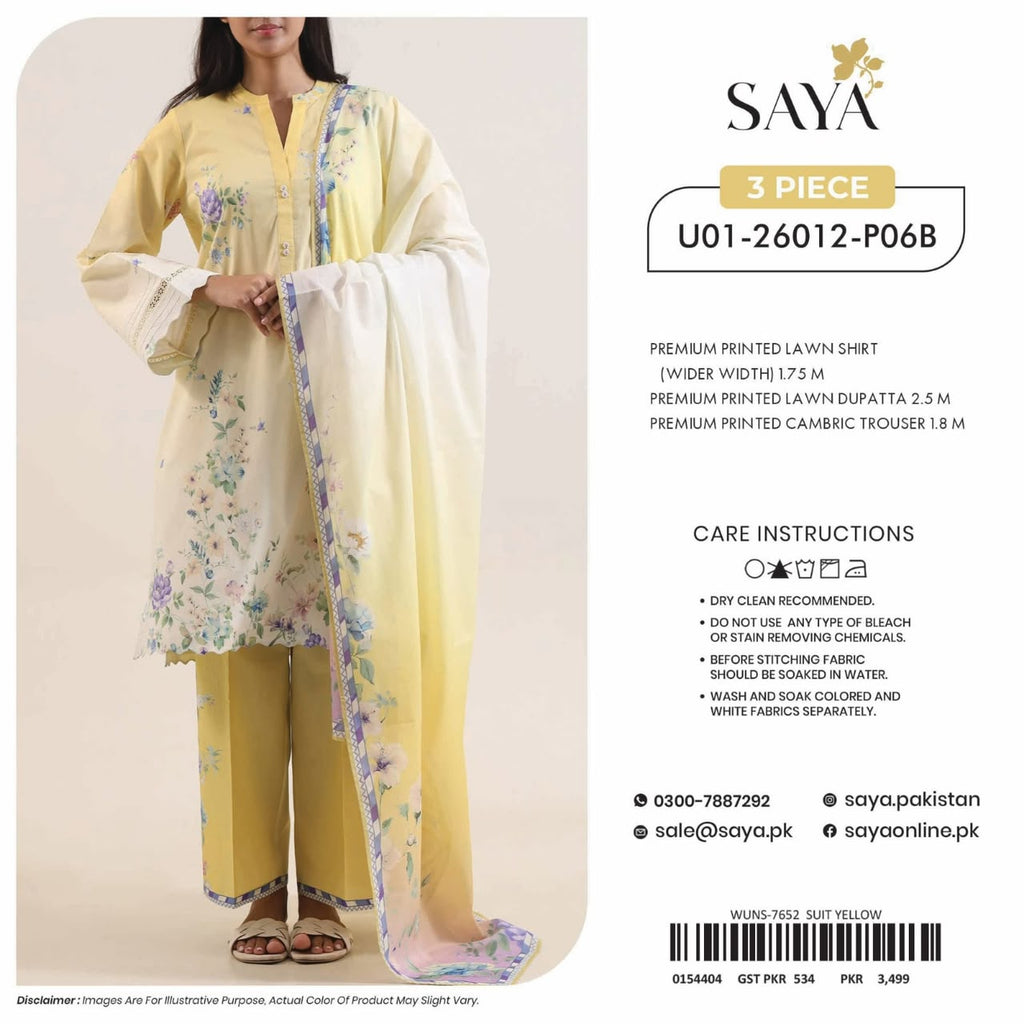 Saya-Phool Kari printed lawn